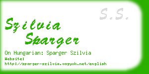 szilvia sparger business card